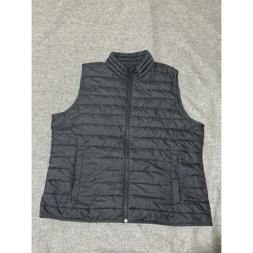 Gap Mens XL Puffer Vest Black ColdControl Water Resistant Ripstop